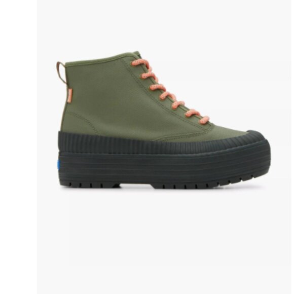 Keds - The Platform Mid Lug Weatherized Splash Canvas Boot Olive 8.5 - Picture 1 of 7